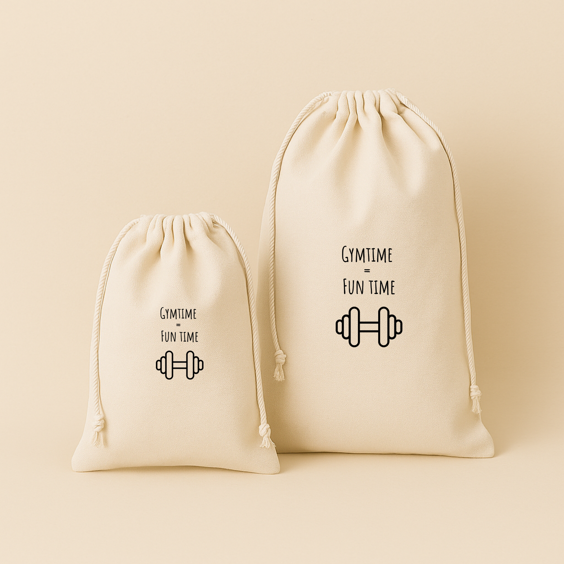 Gym- en zwemtas / Bewaarzak – speels & uniek (lettertype Amatic SC)