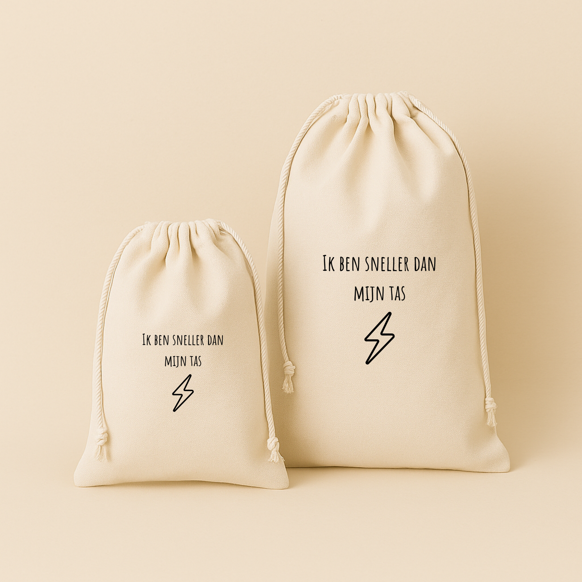 Gym- en zwemtas / Bewaarzak – speels & uniek (lettertype Amatic SC)