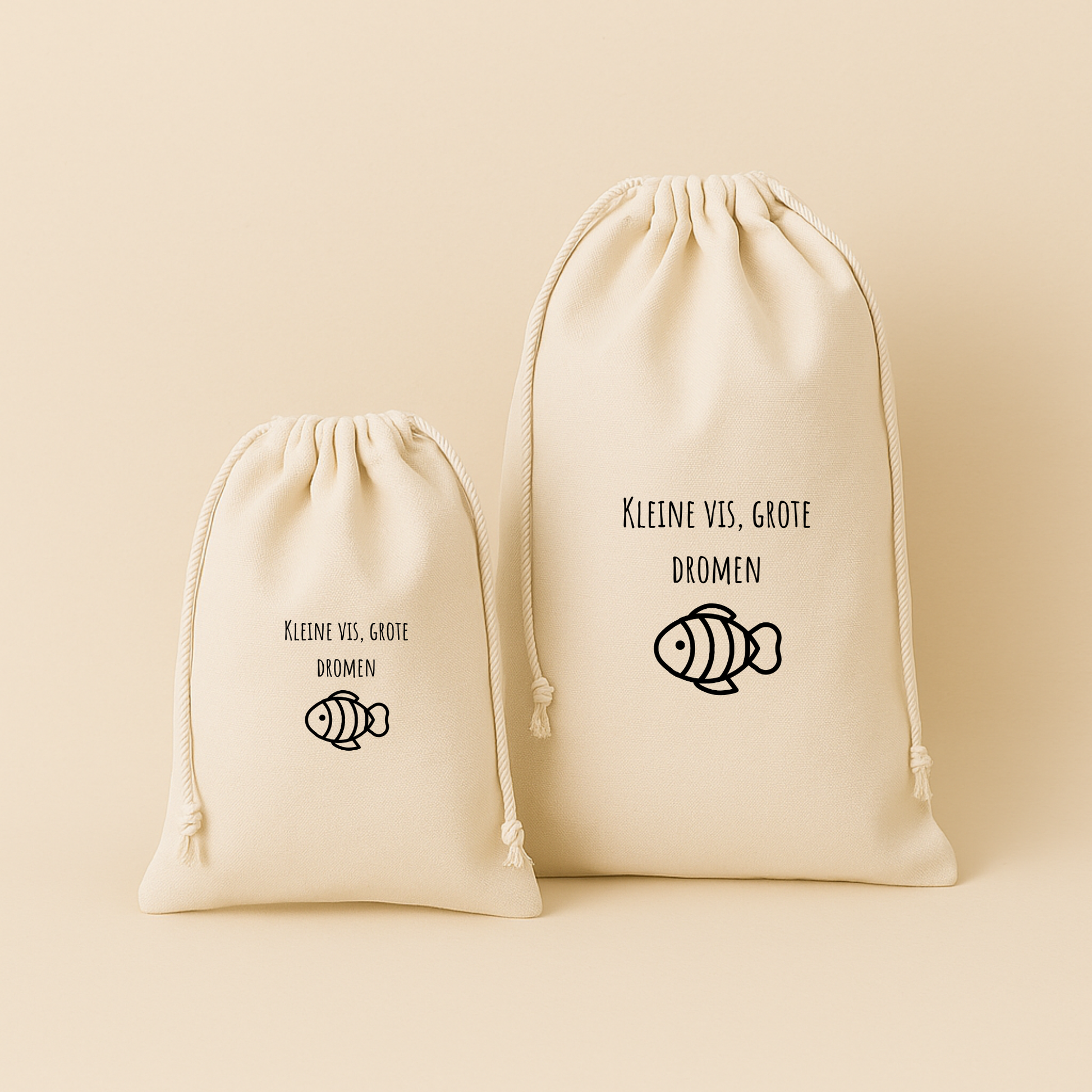 Gym- en zwemtas / Bewaarzak – speels & uniek (lettertype Amatic SC)