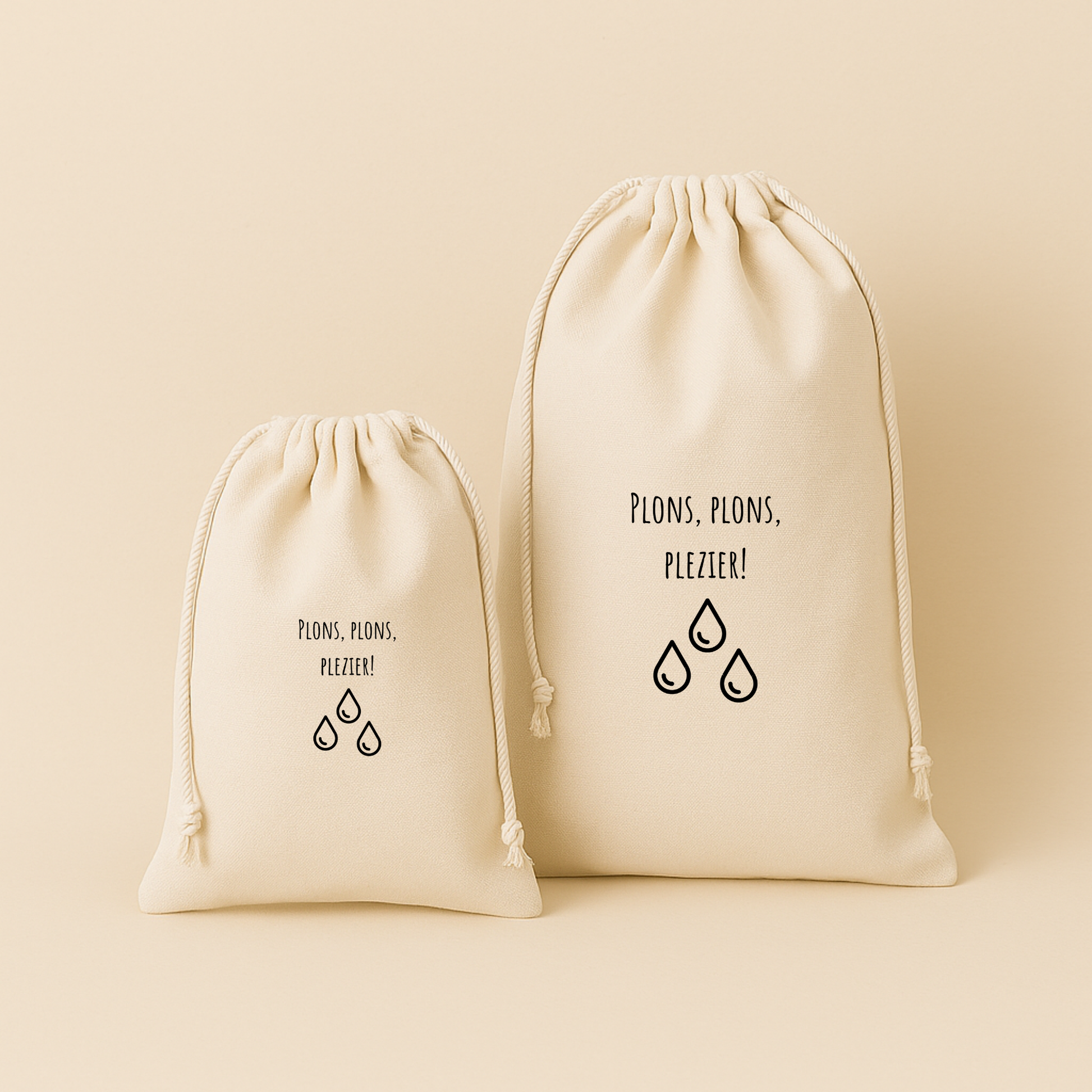 Gym- en zwemtas / Bewaarzak – speels & uniek (lettertype Amatic SC)