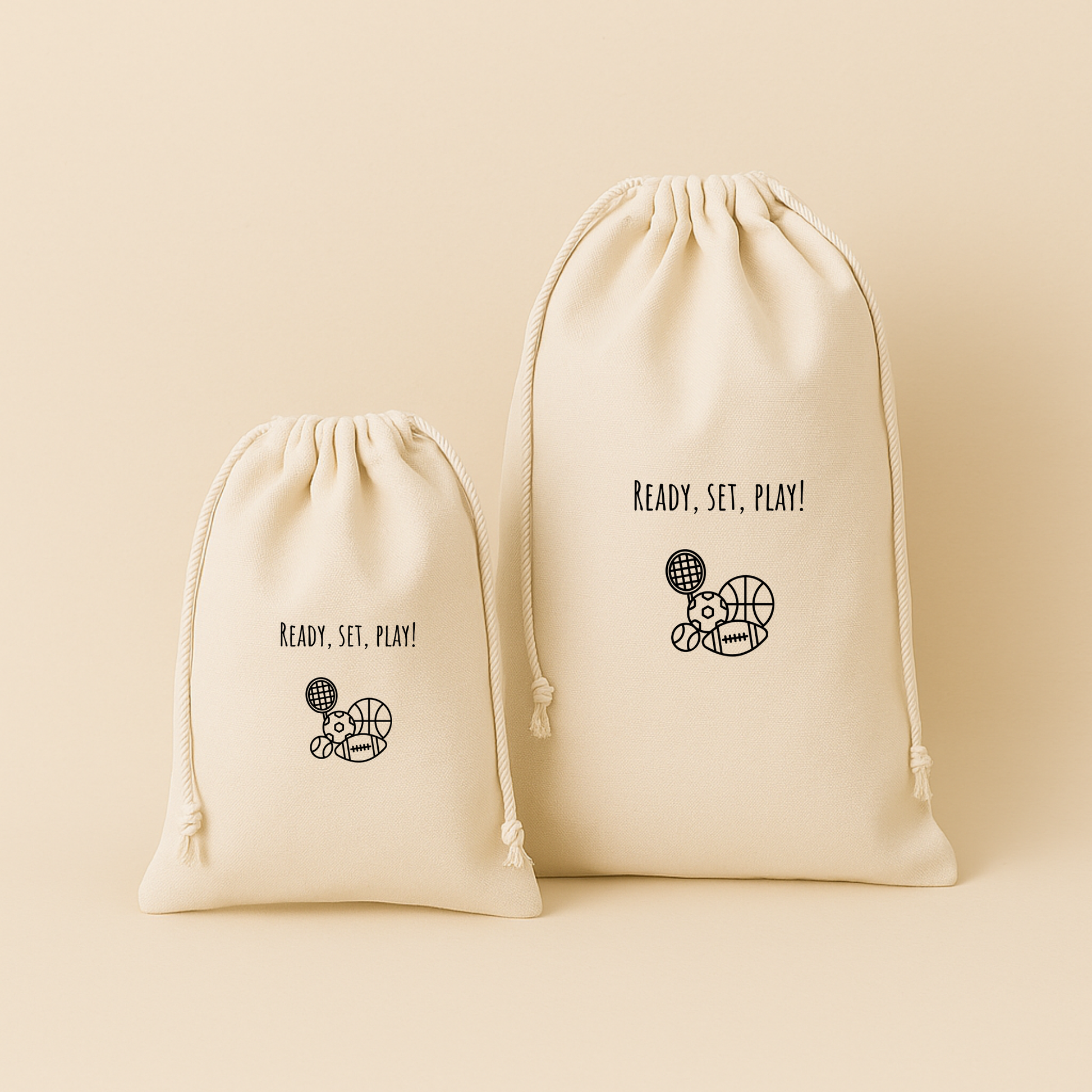 Gym- en zwemtas / Bewaarzak – speels & uniek (lettertype Amatic SC)