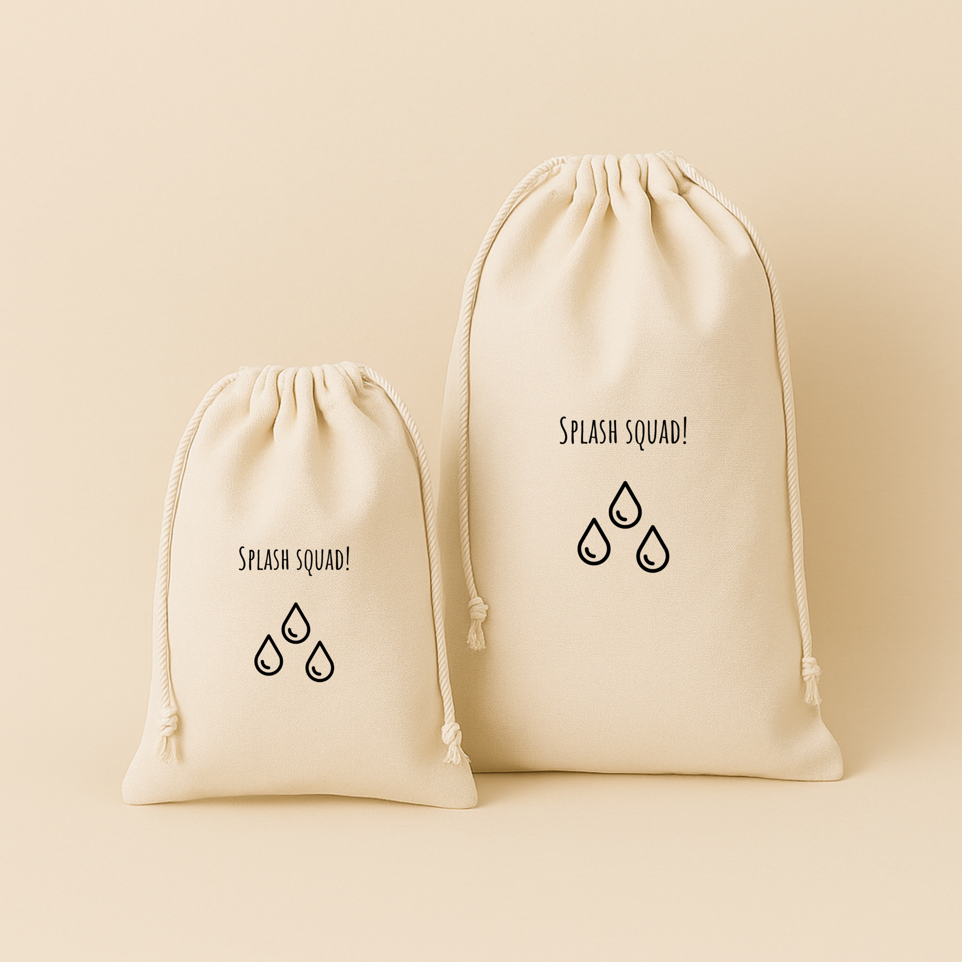 Gym- en zwemtas / Bewaarzak – speels & uniek (lettertype Amatic SC)