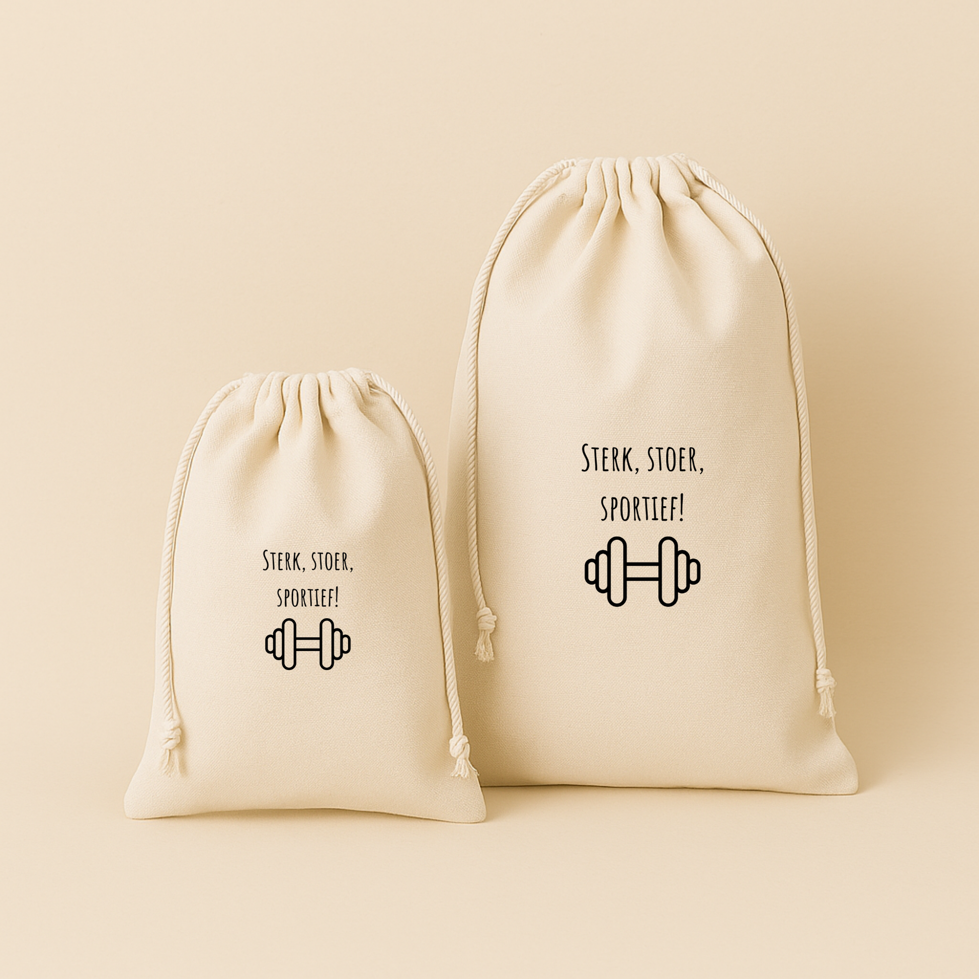 Gym- en zwemtas / Bewaarzak – speels & uniek (lettertype Amatic SC)