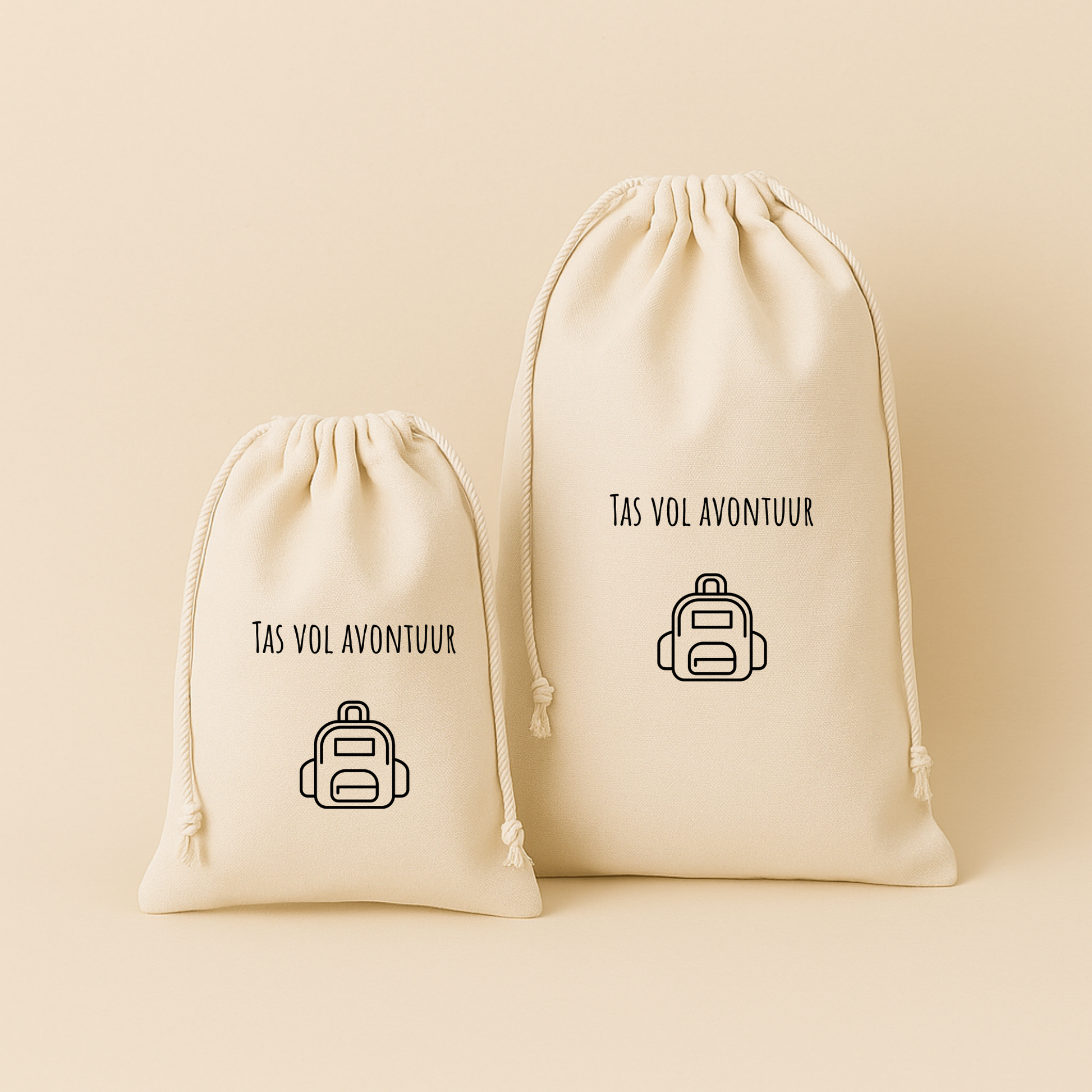 Gym- en zwemtas / Bewaarzak – speels & uniek (lettertype Amatic SC)