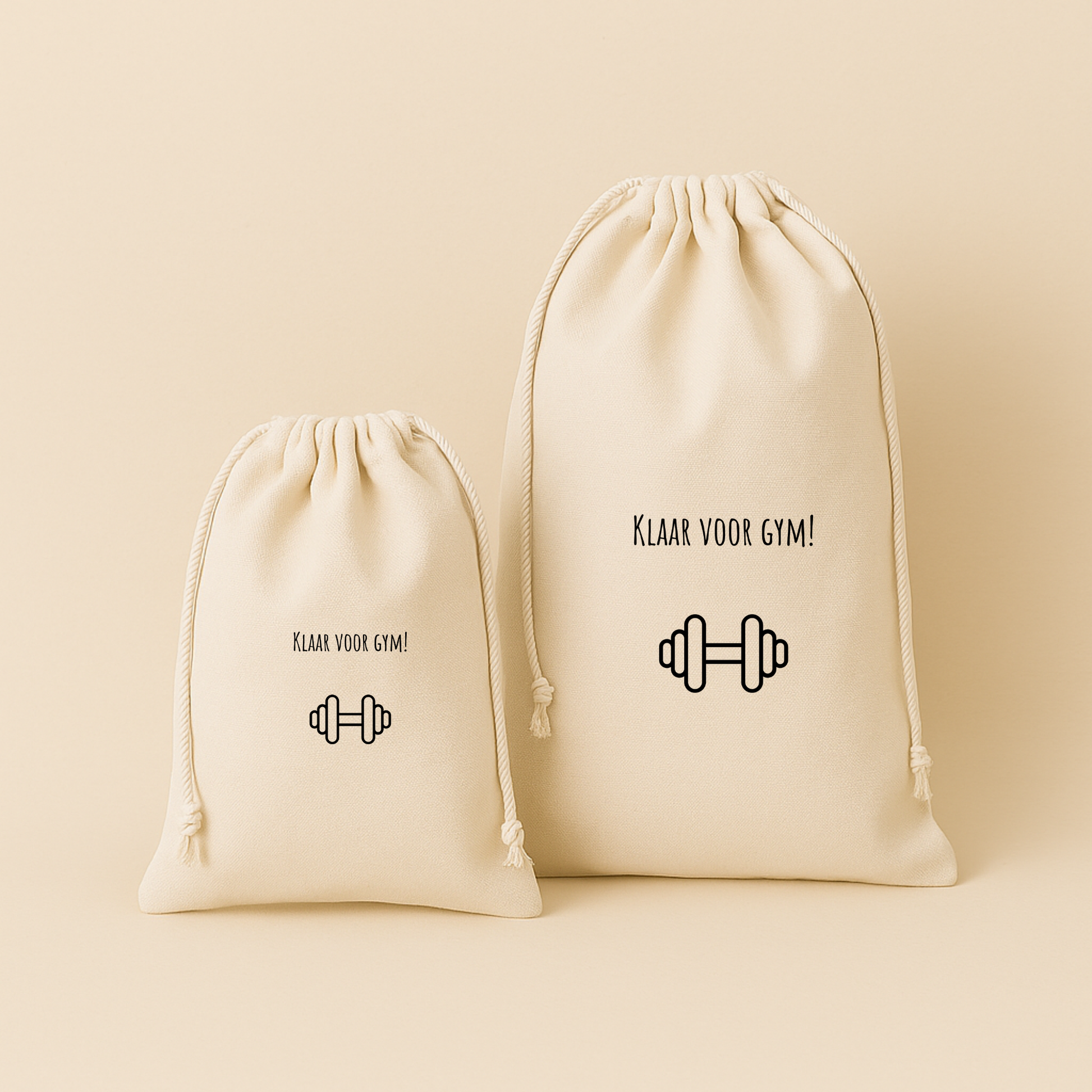 Gym- en zwemtas / Bewaarzak – speels & uniek (lettertype Amatic SC)